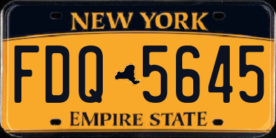 NY license plate FDQ5645