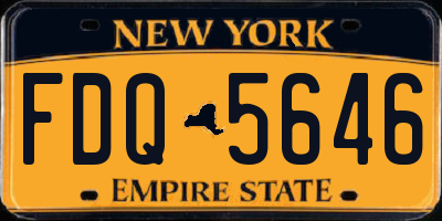 NY license plate FDQ5646