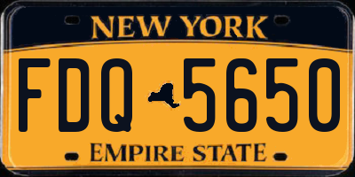 NY license plate FDQ5650