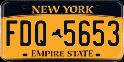 NY license plate FDQ5653
