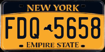 NY license plate FDQ5658