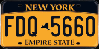 NY license plate FDQ5660