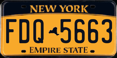 NY license plate FDQ5663