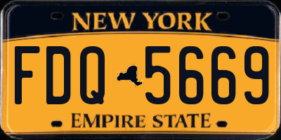 NY license plate FDQ5669