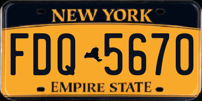 NY license plate FDQ5670