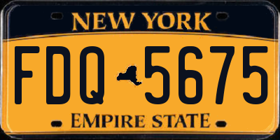 NY license plate FDQ5675