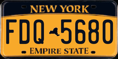 NY license plate FDQ5680