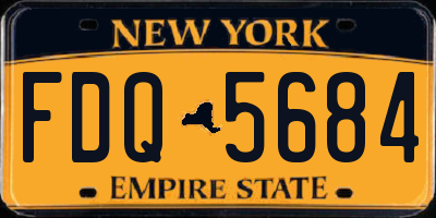 NY license plate FDQ5684