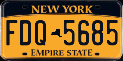 NY license plate FDQ5685