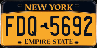 NY license plate FDQ5692