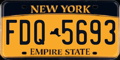 NY license plate FDQ5693