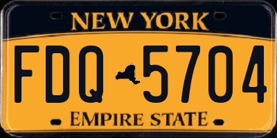 NY license plate FDQ5704