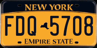NY license plate FDQ5708
