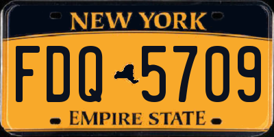 NY license plate FDQ5709