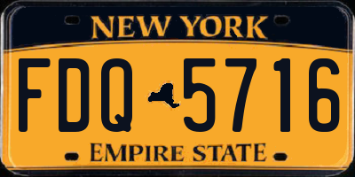 NY license plate FDQ5716