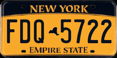 NY license plate FDQ5722