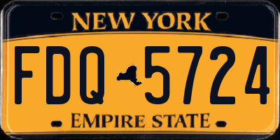 NY license plate FDQ5724
