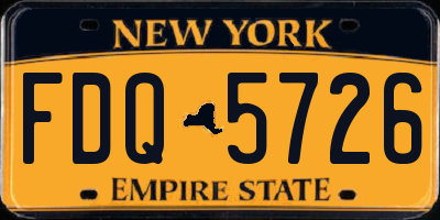 NY license plate FDQ5726