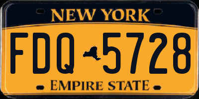 NY license plate FDQ5728