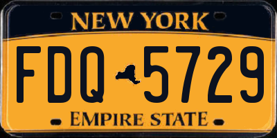 NY license plate FDQ5729