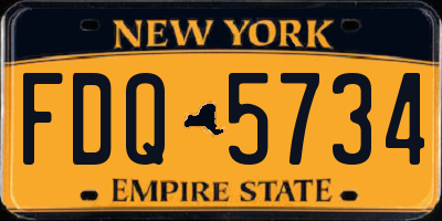 NY license plate FDQ5734