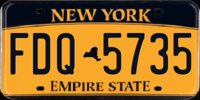 NY license plate FDQ5735