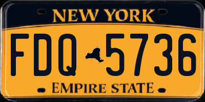 NY license plate FDQ5736