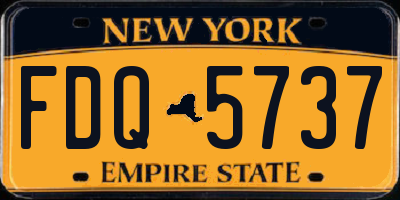 NY license plate FDQ5737