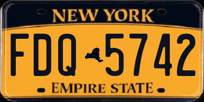 NY license plate FDQ5742