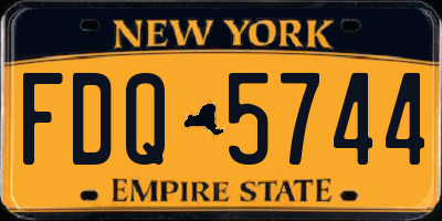 NY license plate FDQ5744