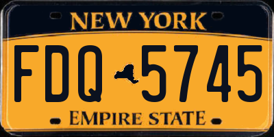 NY license plate FDQ5745