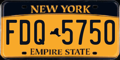 NY license plate FDQ5750