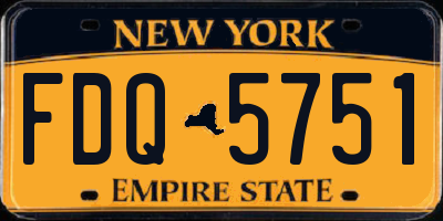 NY license plate FDQ5751
