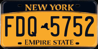 NY license plate FDQ5752