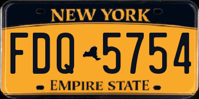 NY license plate FDQ5754