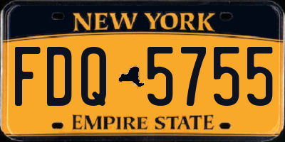 NY license plate FDQ5755