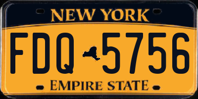 NY license plate FDQ5756