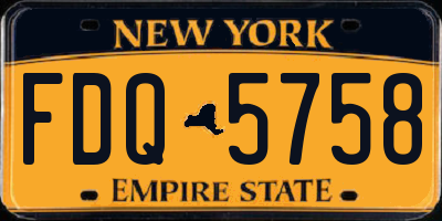 NY license plate FDQ5758