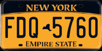 NY license plate FDQ5760