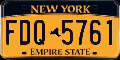 NY license plate FDQ5761
