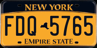 NY license plate FDQ5765