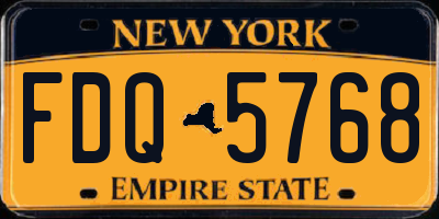 NY license plate FDQ5768