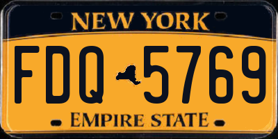 NY license plate FDQ5769