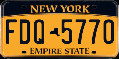 NY license plate FDQ5770