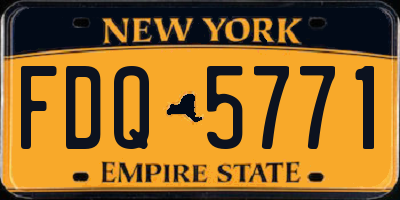 NY license plate FDQ5771
