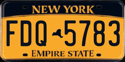 NY license plate FDQ5783