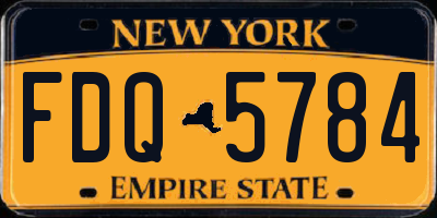 NY license plate FDQ5784