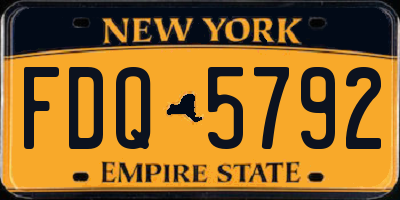 NY license plate FDQ5792