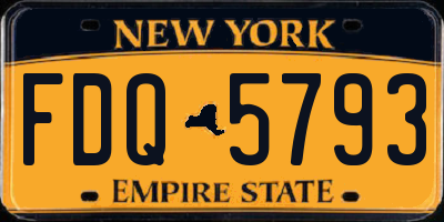 NY license plate FDQ5793