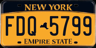 NY license plate FDQ5799